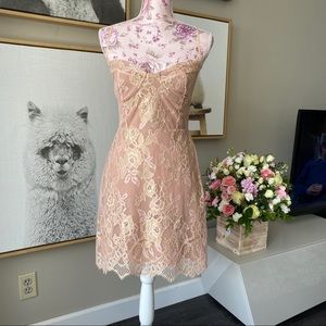 For love and lemon lace pink blush dress S like new
